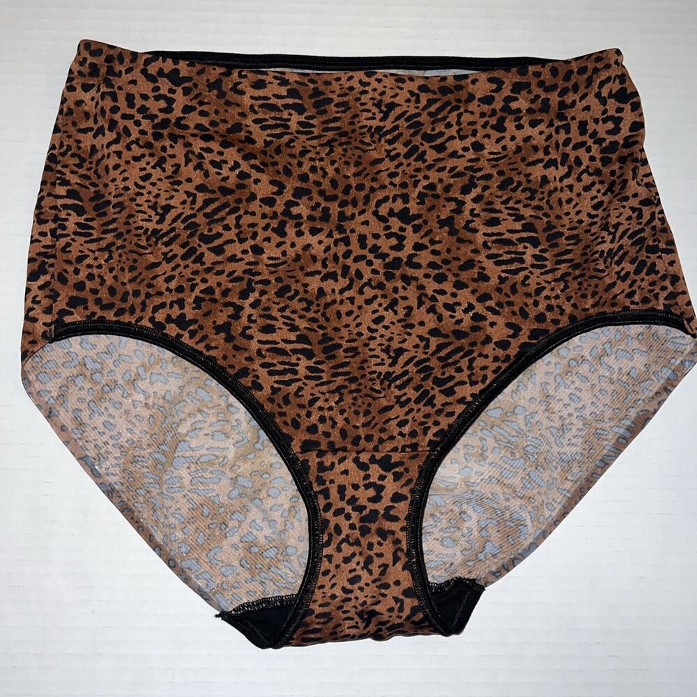 Soma Womens XL Vanishing Edge Micro Bikini Retro Brief Underwear Leopard Panty